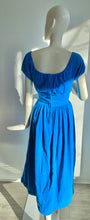 Load image into Gallery viewer, 1970s Blue fine wale corduroy dress