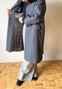 1960s Sculpted Wool  Jacket with Fur Trim