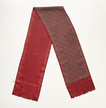 Load image into Gallery viewer, Burgundy  silk patterned tuxedo / suit scarf