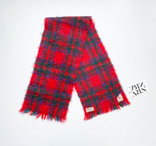 Load image into Gallery viewer, Red Plaid 1960s Mohair Scarf