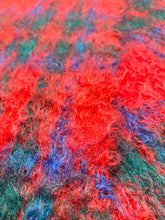 Load image into Gallery viewer, Red Plaid 1960s Mohair Scarf