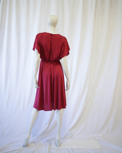 Cranberry  jersey 70s draped dress