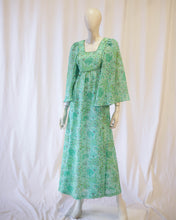 Load image into Gallery viewer, Green 70s angel sleeve maxi by Pat McDonagh