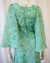 Load image into Gallery viewer, Green 70s angel sleeve maxi by Pat McDonagh