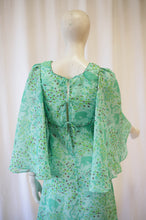 Load image into Gallery viewer, Green 70s angel sleeve maxi by Pat McDonagh