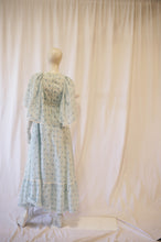 Load image into Gallery viewer, sale 70s angellic  floral maxi dress with capelet
