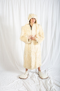 1980s Full Length Curly Lamb Fur Coat