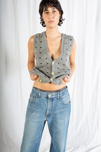 Hemmed Medium Wash Wide Leg Denim