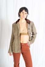 Load image into Gallery viewer, Tailored Tweed Blazer with Fur Trim and Leather Buttons