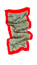 Load image into Gallery viewer, Italian Paisley Print Silk Scarf with Red Trim