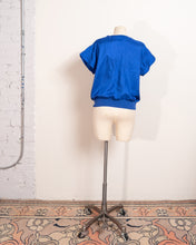 Load image into Gallery viewer, Cobalt Blue 80s Nylon Top with Waistband