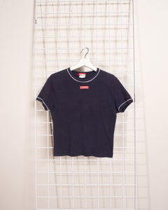 90s Esprit Logo Navy Mini Ringer Tee