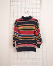 Load image into Gallery viewer, 1980s Esprit Rainbow Knit  Mockneck Cotton Sweater