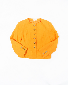 Tangerine Orange Balenciaga Skirt Suit, 1980s