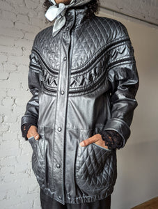 Silver Norma Canada Metallic-Finished Leather Jacket
