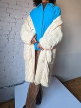 Load image into Gallery viewer, Mega Chunky 60s Cable Knit Sweater Coat Lined