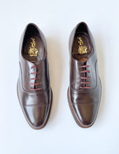 Load image into Gallery viewer, Deadstock Dark Brown Leather Toe Cap Oxford