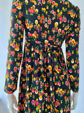 Load image into Gallery viewer, 70s Floral Poly Flannel Maxi Dress