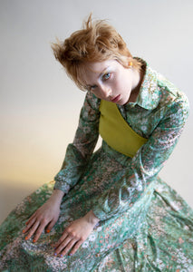 1970s Floral blouse & skirt set