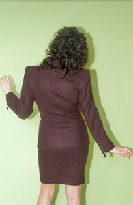 Claude Montana Cocoa Brown Skirt Suit