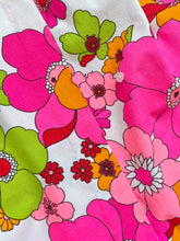Load image into Gallery viewer, 1960s Super Bright Floral Sleeveless Wrap Hawaiian Dress
