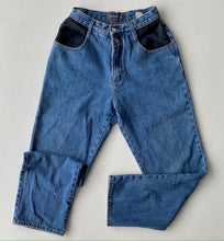 Load image into Gallery viewer, High waisted mid wash denim with Organza Pocket