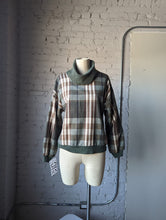 Load image into Gallery viewer, Woven Green Plaid Roll Neck Pullover Sweater