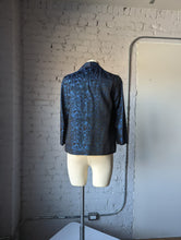 Load image into Gallery viewer, 1960's Midnight  Blue Lurex &amp; Brocade Jacket