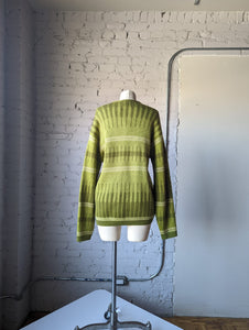 1960's Green Wool Norwegian Knit Cardigan