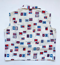 Load image into Gallery viewer, Nautical Flag 60s Sleeveless Collared novelty Top
