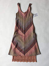 Load image into Gallery viewer, 70s Pink Chevron wool blend dress