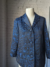 Load image into Gallery viewer, 1960's Midnight  Blue Lurex &amp; Brocade Jacket