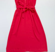 Load image into Gallery viewer, Cherry Red Ruffled  70S georgette Dress